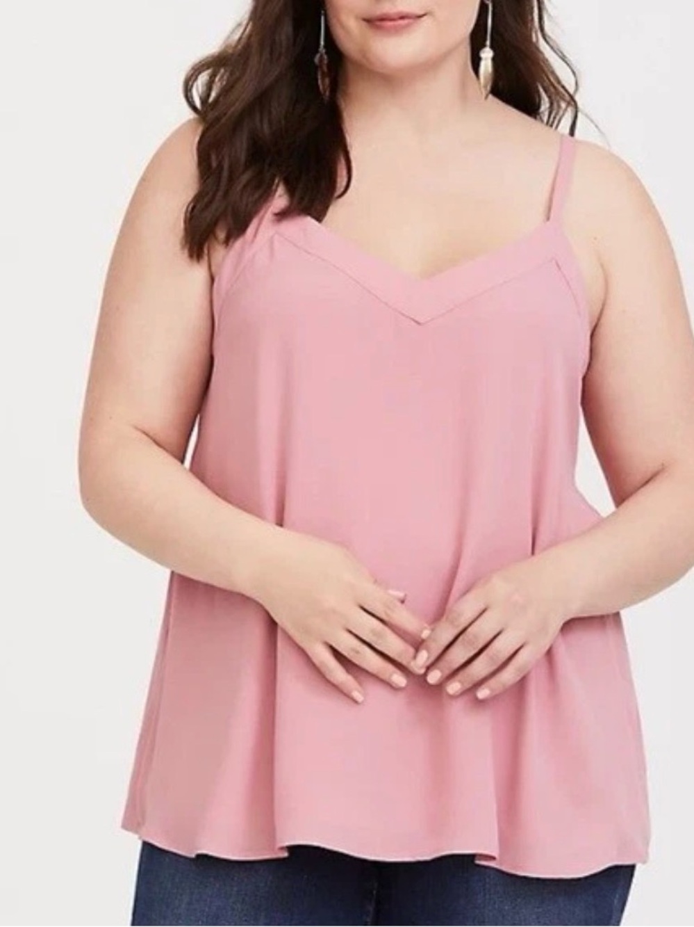 NWT Torrid Dusty Rose Pink Georgette Swing Cami Tank Top Size 4 24/26 4X